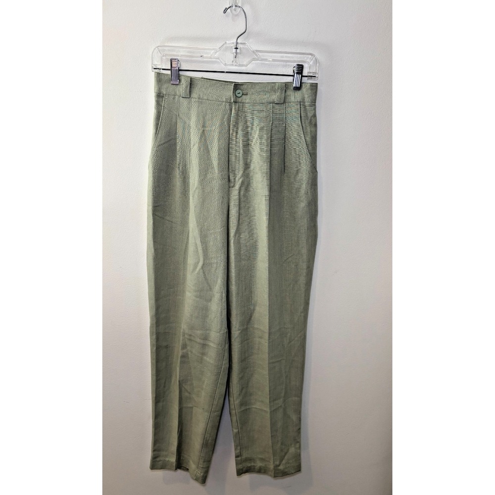 Jessica Stevens Petite Size 10 Sage Green Pants Vintage 90s Pleated